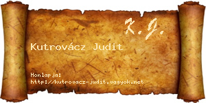 Kutrovácz Judit névjegykártya